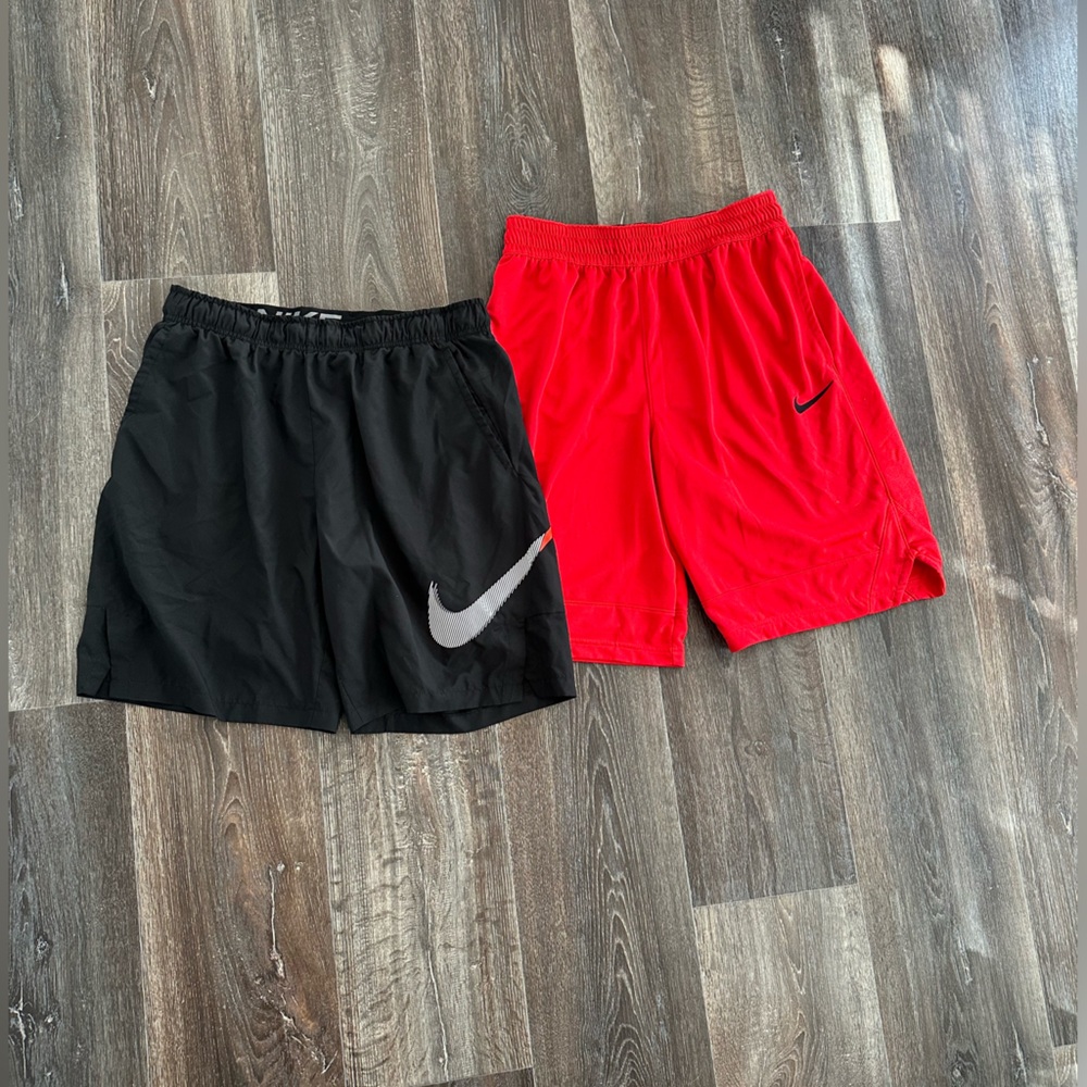 Nike Red and Black Athletic Shorts